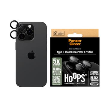 iPhone 16 Pro/16 Pro Max PanzerGlass Hoops Ceramic Camera Lens Protector - Black