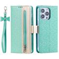 iPhone 16 Pro Lace Pattern Wallet Case