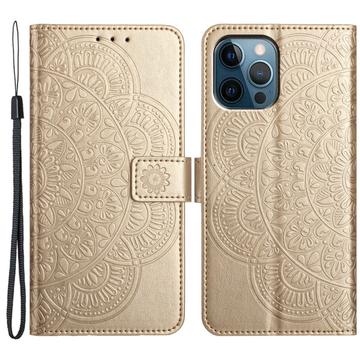 iPhone 16 Pro Série Mandala Peněženka - zlato