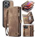 iPhone 16 Pro Max Caseme 008 2-in-1 Multifunctional Wallet Case - Brown