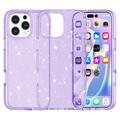 Stylové hybridní pouzdro řady Glitter pro iPhone 16 Pro Max - Nachový