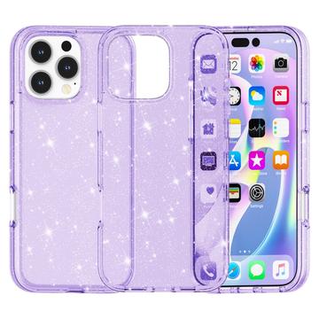 Stylové hybridní pouzdro řady Glitter pro iPhone 16 Pro Max - Nachový