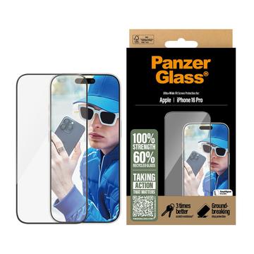 Ochranné tvrzené sklo iPhone 16 Pro PanzerGlass Ultra-Wide Fit EasyAligner - Černá hrana