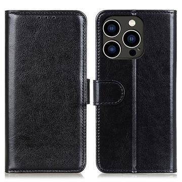 iPhone 16 Pro Wallet Case with Magnetic Closure - Black