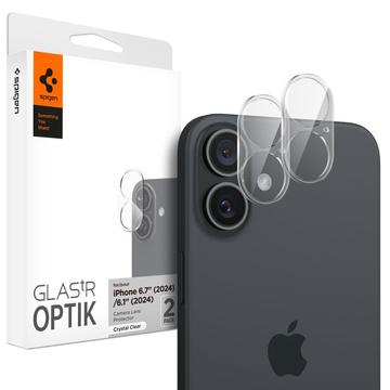 iPhone 16/16 Plus Spigen Optik.tR Chránič Objektivu Fotoaparátu - Černá