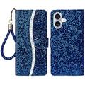 iPhone 16 Stylish Glitter Wallet Case