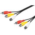 Kabel pro kompozitní audio-video připojení, 3x RCA