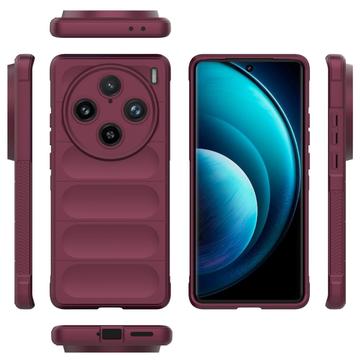 Rugged Řady vivo X100 Pro TPU Pouzdro - Červené Víno